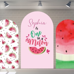 Custom Double-Sided Arch Cover Watermelon Birthday Backdrop Baby Shower Photography Personalized Summer Party Background