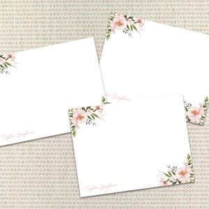 Blumen-Briefpapier Personalisiertes Briefpapier für Frau Kundenspezifische Anmerkungskarten mit Umschlägen Kundenspezifisches Briefpapier für Mutter