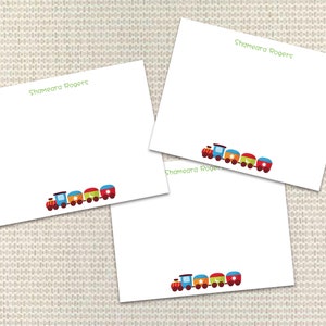 Zug-Briefpapier Personalisiertes Briefpapier Individuelle Notecards mit Umschlägen Individuelles Briefpapier Adrette Monogramm-Dankeskarte für Kinder