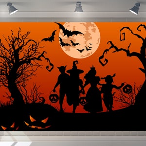 Custom Halloween Backdrop Halloween party theme Backdrop Happy Birthday Party Decor Photography Halloween Banner