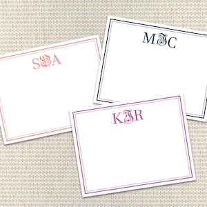 Personalisiertes Briefpapier Personalisiertes Briefpapier Individuelle Grußkarten mit Umschlägen Individuelles Briefpapier Adrette Monogramm-Dankeskarte