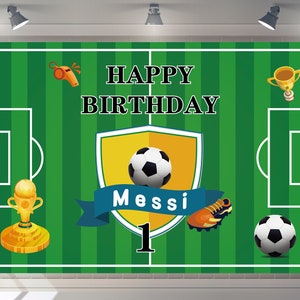 Benutzerdefinierte Babyparty Kulisse Fußball Kulisse alles Gute zum Geburtstag Party Dekor Fotografie Jungen Fußball Banner