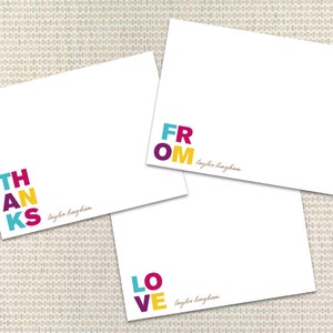Buntes Briefpapier Personalisiertes Briefpapier Individuelle Notecards mit Umschlägen Individuelles Briefpapier Adrettes Monogramm