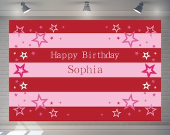Custom Baby Shower Backdrop AMERICAN DOLL Inspired Backdrop Happy Birthday Party Decor Photography Girl Banner