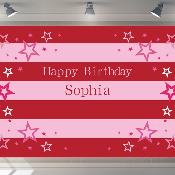 Custom Baby Shower Backdrop AMERICAN DOLL Inspired Backdrop Happy Birthday Party Decor Photography Girl Banner