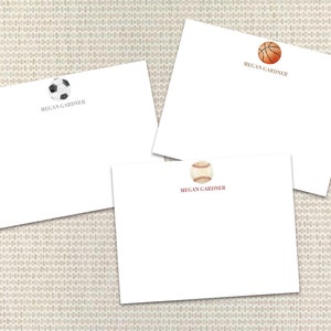 Sport Briefpapier Personalisiertes Basketball Briefpapier Kundenspezifische Fußball Grußkarten mit Umschlägen Kundenspezifisches Briefpapier für Kinder Baseball