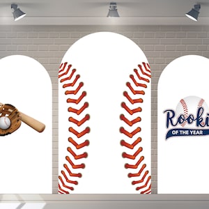 Custom Double-Sided Arch Cover Baseball Theme Backdrop Birthday Backdrop Baby Shower Photography Personalized Event Party Background