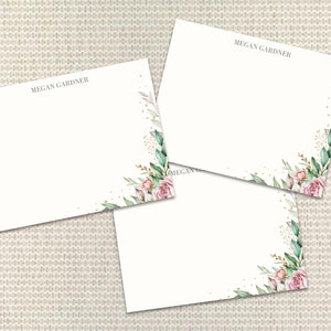 Blumen Briefpapier Personalisiertes Briefpapier für Frau Benutzerdefinierte Hinweiskarten mit Umschlägen Benutzerdefiniertes Briefpapier für Mutter