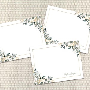 Aquarell Grüne Blätter Briefpapier Personalisiertes Briefpapier für Frau Kundenspezifisches Briefpapier Karten mit Umschlägen Kundenspezifisches Briefpapier für Mutter