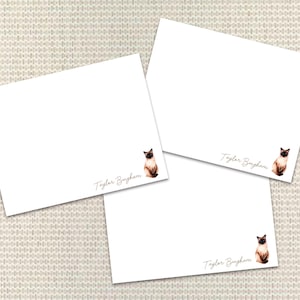 Aquarell Katze Briefpapier Personalisiertes Briefpapier Benutzerdefinierte Hinweiskarten mit Umschlägen Benutzerdefiniertes Briefpapier für Männer, Frauen oder Familien