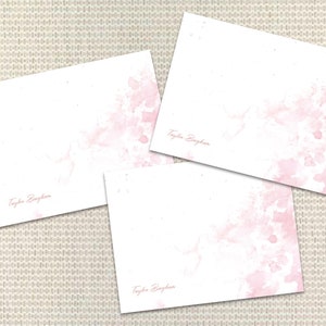 Aquarell-Briefpapier Personalisiertes Briefpapier für Frau Kundenspezifische Anmerkungskarten mit Umschlägen Kundenspezifisches Briefpapier adrettes Monogramm