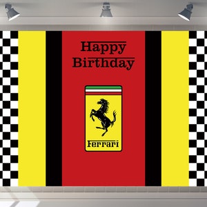 Benutzerdefinierte Baby-Dusche-Hintergrund Ferrari Backdrop alles Gute zum Geburtstag-Party-Dekor Fotografie Jungen Rennwagen Banner