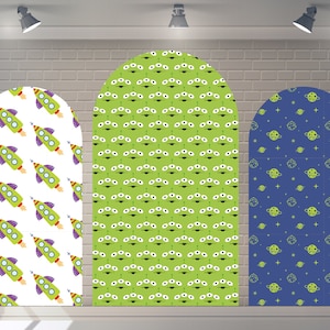 Custom Buzz Lightyear Arch Backdrop Cover – Birthday, Baby Shower