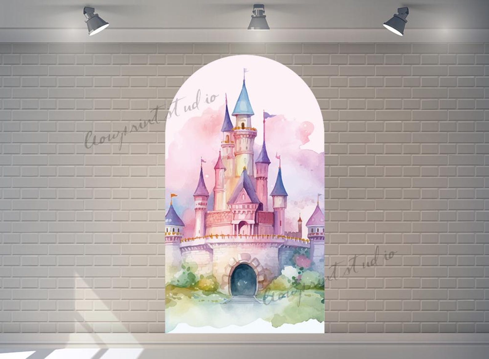 Custom Princess Castle Arch Backdrop Cover: Birthday, Baby Shower Decor ...