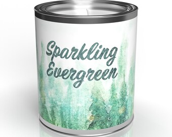 Sparkling Evergreen 7oz Candle - Paint Can - Soy - Organic - Lead Free