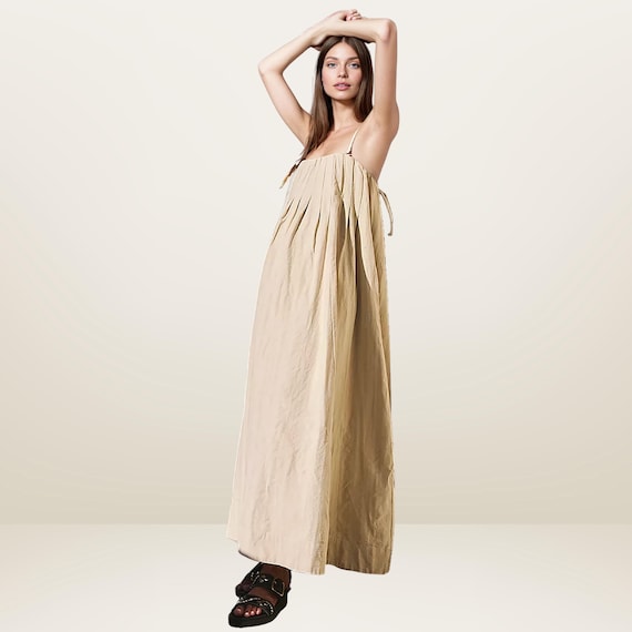 Womens Cotton Maxi Halter Dress: Sleeveless Summer Outfit Womens Cotton Maxi Halter Dress: Sleeveless Summer Outfit