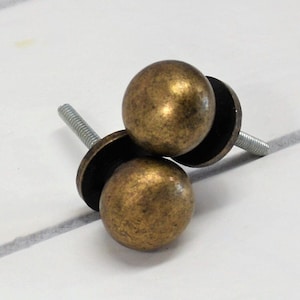 Bronze Ball knob, Rustic Round Drawer Pull, Antique Gold Door Handle, Kitchen Cabinet Hardware