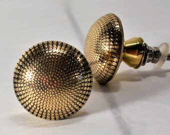 Brass Droplets Knob, One Etched Cabinet Furniture Drawer Pull