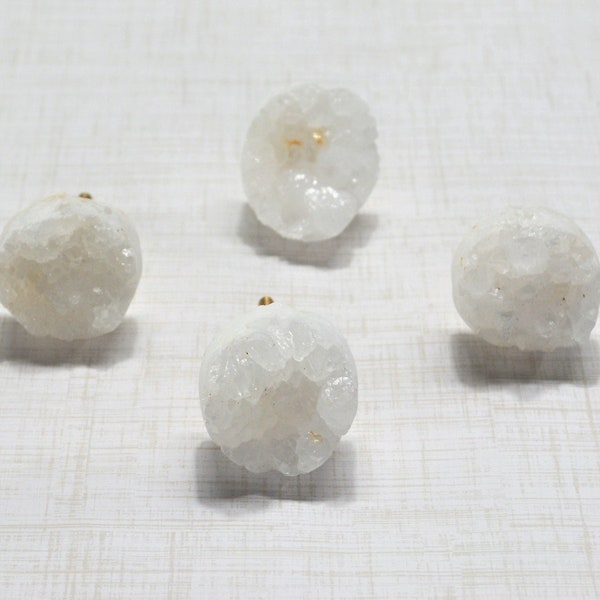 White Quartz Knob Etsy