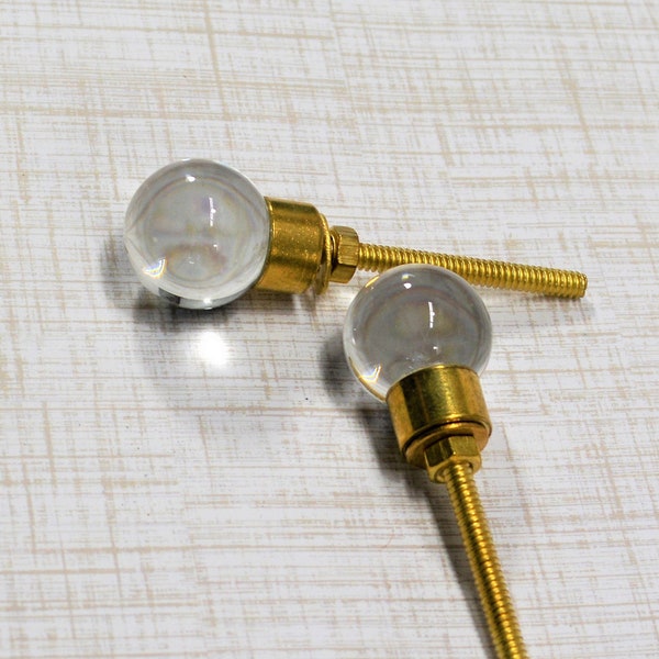 Small Glass Ball Knob, One Cabinet Dresser Drawer Pull