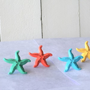 Starfish Knob, Coastal Drawer Pull, Star Fish Furniture Knob, Beach House Cabinet Hardware, 50 colors available