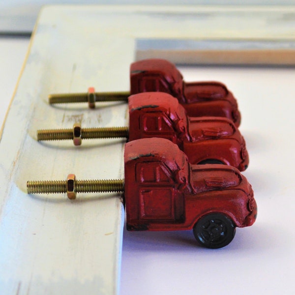 Red Truck knob ,One Cabinet Dresser Furniture Drawer Pull