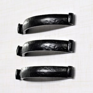 Black Curled Tip Drawer Pull, Farmhouse Door Handle, Furniture Knob, 4 1/2&quot;Inch Centers, Kitchen Cabinet Hardware