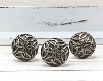 Pewter Celtic Knob, One Dresser Cabinet Furniture Drawer Pull, Irish decor