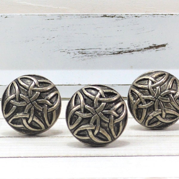 Pewter Celtic Knob, One Dresser Cabinet Furniture Drawer Pull, Irish decor