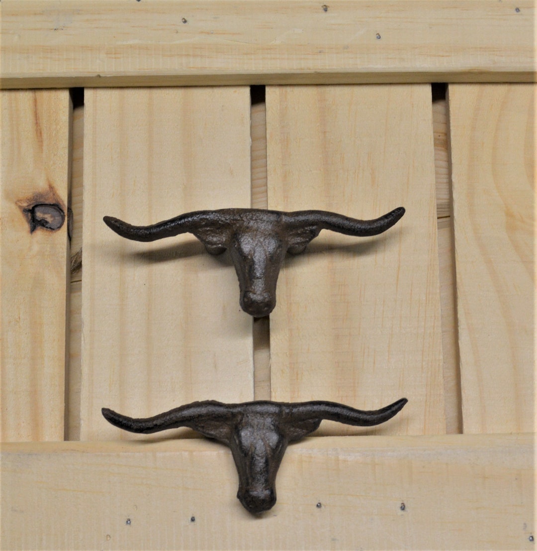 Texas Longhorn Drawer Pull, One Furniture Knob, Farmhouse