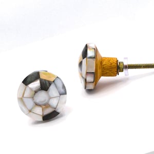 Mother of Pearl Knob, Intricate Seashell Drawer Pull, Abalone Sea Shell Handle, Kitchen Cabinet Hardware