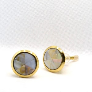 Sphere Mother of Pearl Knob, Solid Circle Inlaid Capiz Shell Drawer Pull, Kitchen Cabinet Hardware