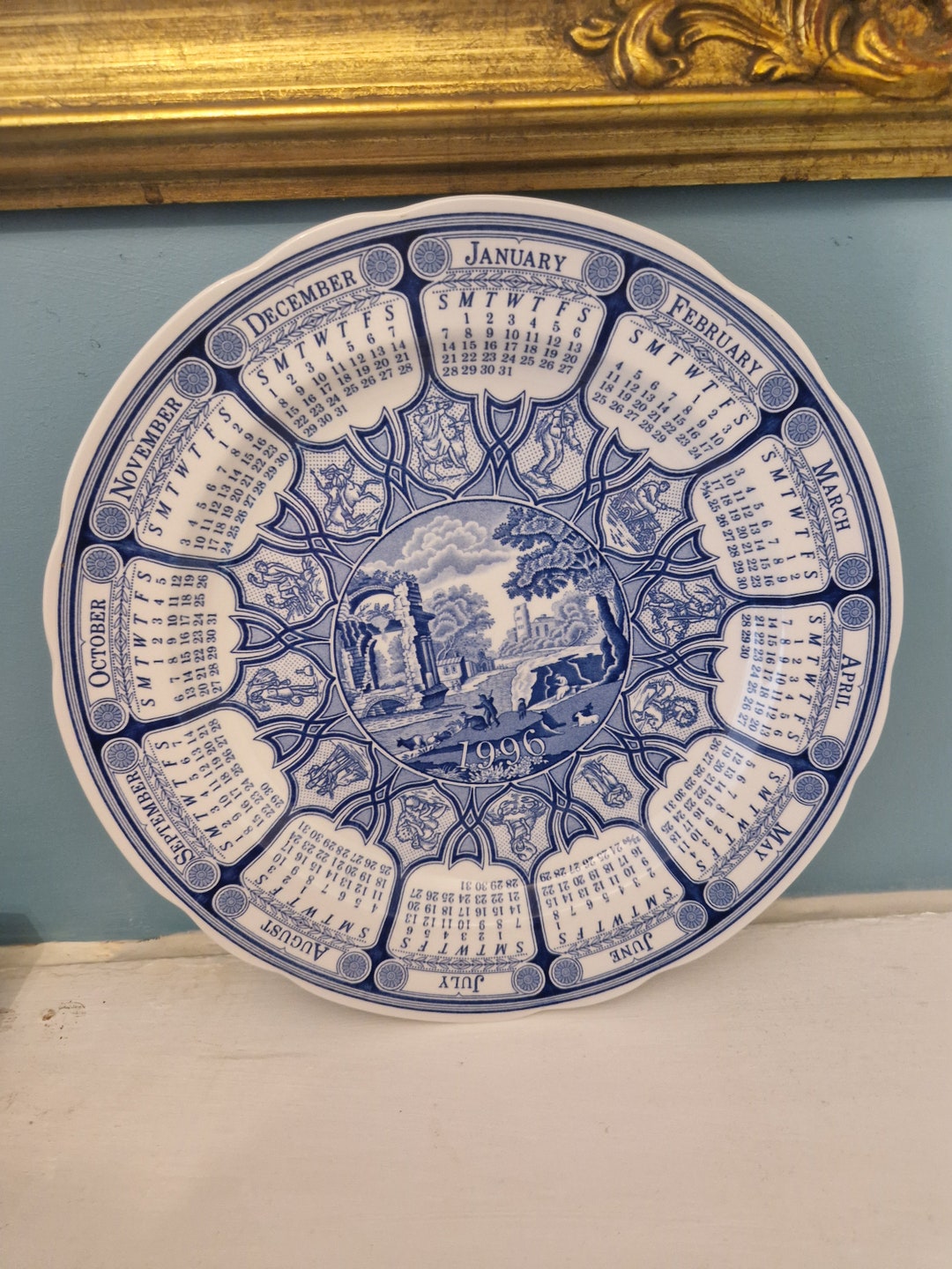 Spode Blue Room Calendar Plate Blue Italian 1996 Etsy