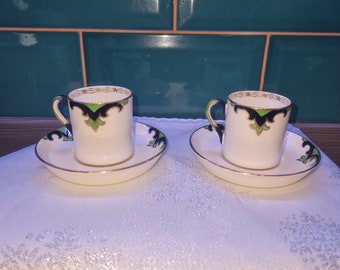 Tuscan Plant Art deco coffee cups