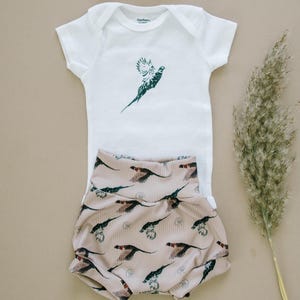 Baby Hunting Outfit Pheasant Hunter Onesie Pheasant Bummies Baby Hunting Gift Box Hunter Baby Gift Bundle Hunting Baby Blanket and Outfit