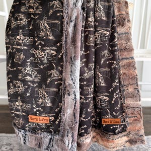Personalized Rodeo Baby Boy Blanket for Cowboy