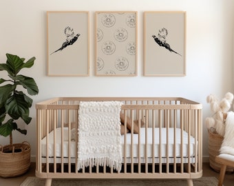 Láminas de faisán para habitación infantil: Decoración para habitación de niño cazador (Descarga digital)