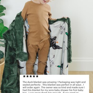 Duck Hunting Baby Blanket Mallard Duck Nursery Crib Bedding Baby Name Gift Baby Shower Custom Swaddle Outdoor Theme Decor Boys Room Idea afbeelding 11