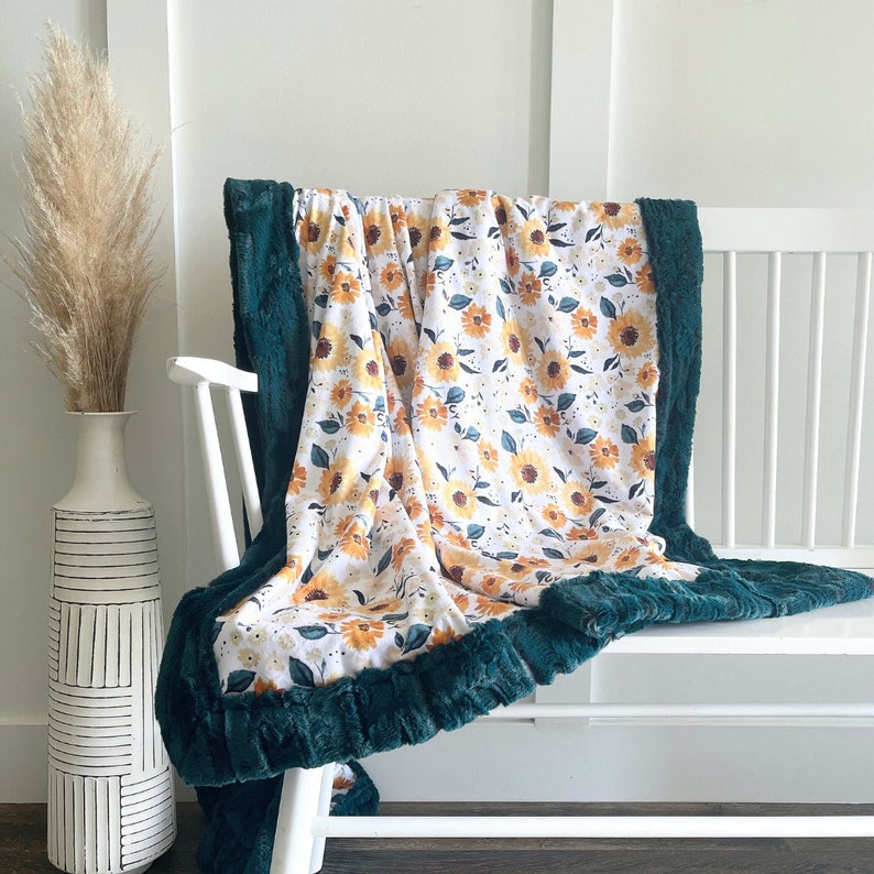 Custom sunflower blanket