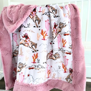 Western baby girl blanket for cowgirl gift