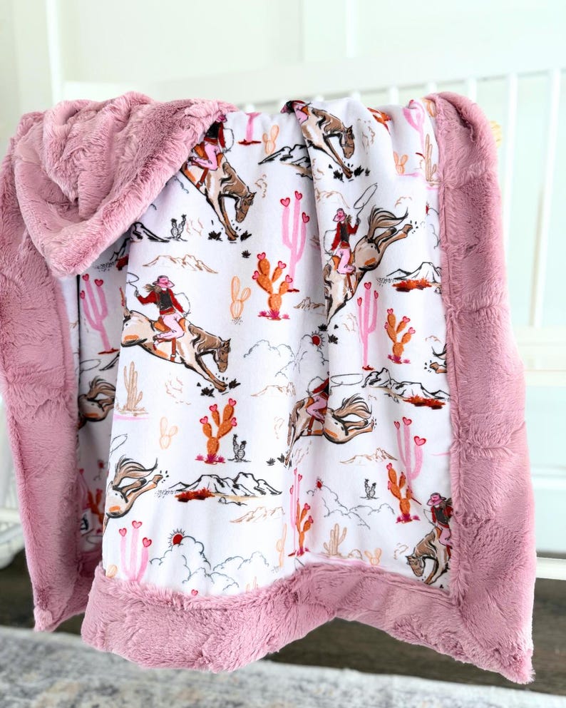 Western baby girl blanket for cowgirl gift