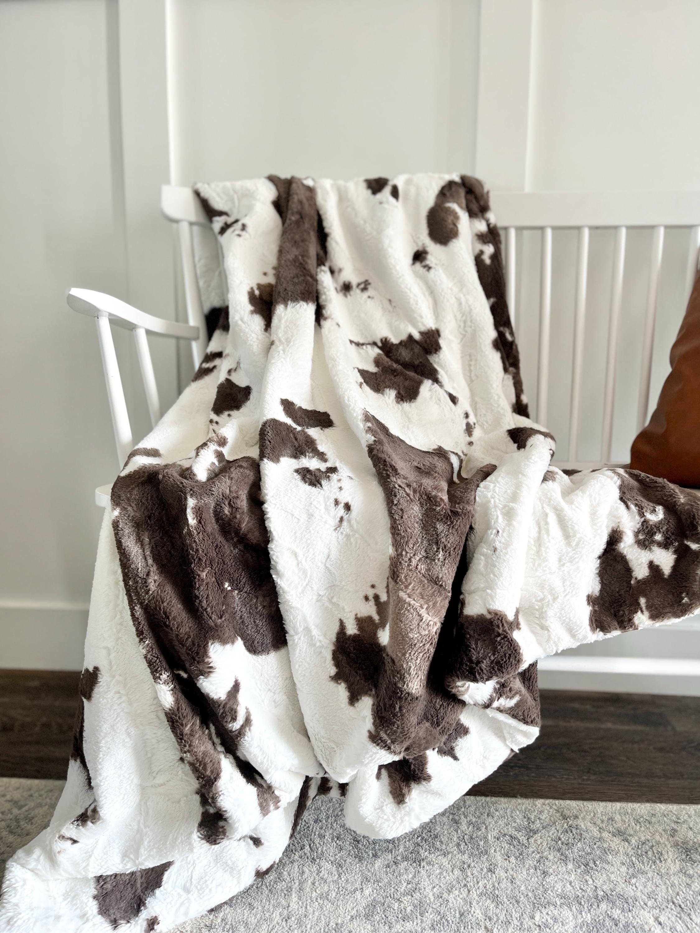 Cowhide Faux Fur Blanket Cow Print Bedding Western Baby Blanket for Boy Newborn Gift Girl Name Blanket Throw Western Decor Cowboy Theme Etsy
