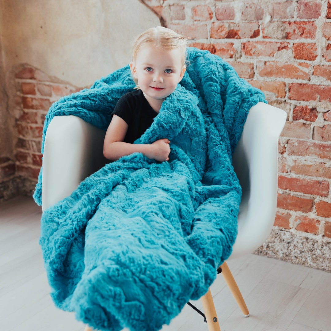 Faux Fur Teal Throw Large Adult Blanket Luxury Turquoise Jumbo Minky Blanket Cozy Plush Custom Luxe Cuddle Custom Meaningful Gift for Her Etsy