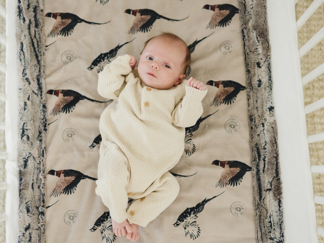 Baby Boy Pheasant Hunting Blanket Minky Baby Boy Name Blanket Swaddle for Baby Boy Nursery ...