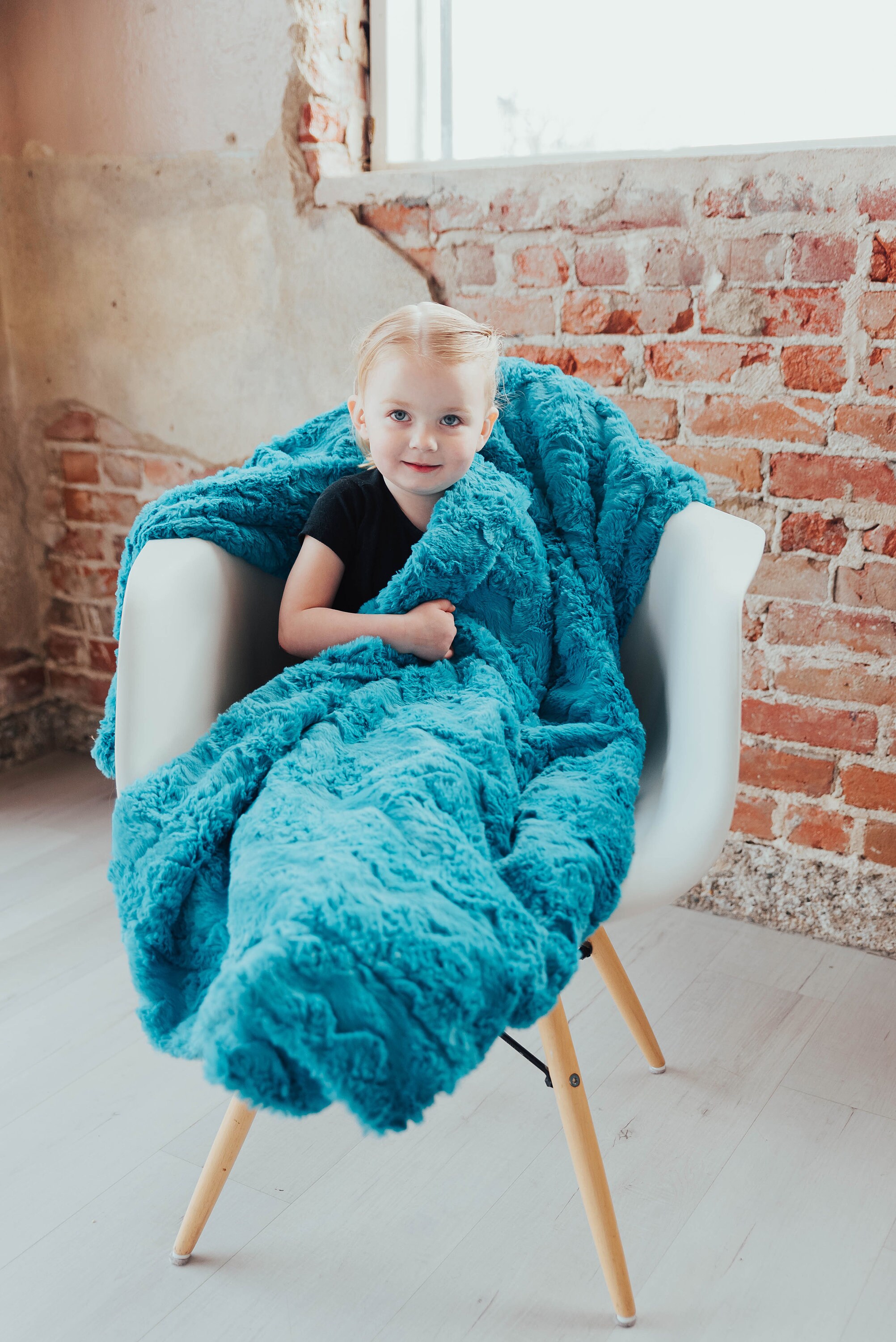 Faux Fur Aqua Teal Throwluxury Turquoise large Minkycozy