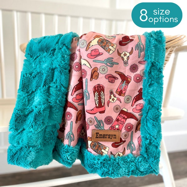 Western Cowgirl Boots Soft Baby Cotton Stroller Blanket main image 1