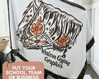 Personalized Minky Blanket Custom Design Logo Placement Business Branding Team Merchandise School Sports Team Gift Luxury Comfort Plush
