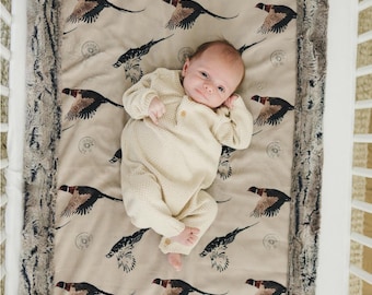 Pheasant Minky Blanket Baby Boy Hunting Blanket Pheasant Swaddle Name Blanket for Hunter Nursery Decor for boys Bedding Upland Game Decor