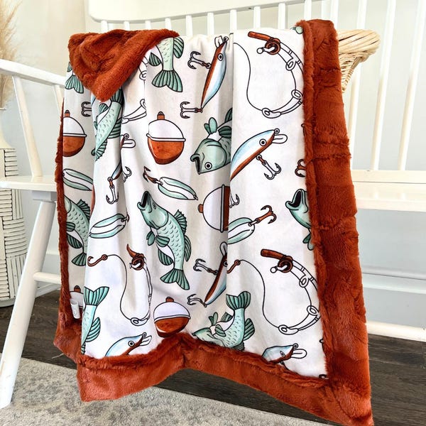 Custom Fishing Baby Blanket: Personalized Fisherman Nursery Decor