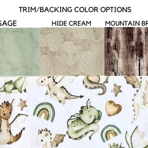 Personalized minky beige green dragons blanket super soft kids dragon gift pastel colors cozy fluffy blanket with name nursery décor bedding image 4